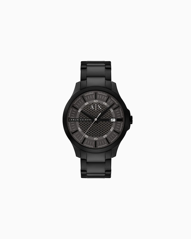 Armani Exchange -  Three-Hand Date Black Stainless Steel Watch, Man, Multicoloured, Size: TU