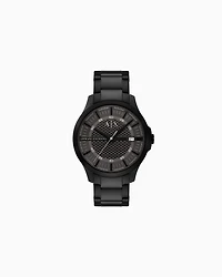 Armani Exchange -  Three-Hand Date Black Stainless Steel Watch, Man, Multicoloured, Size: TU