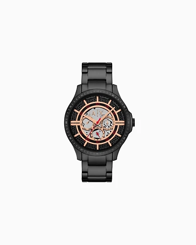 Armani Exchange -  Multifunction Black Stainless Steel Watch, Man, Multicoloured, Size: TU