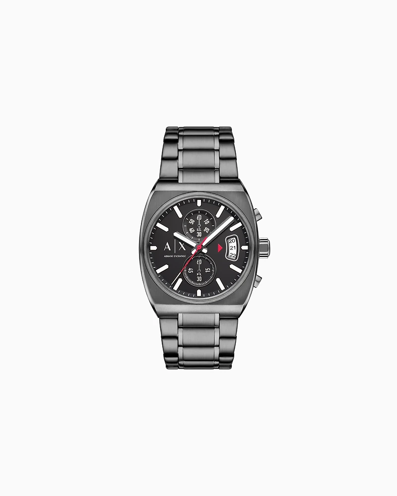 Armani Exchange - Chronograph Gunmetal Stainless Steel Watch, Man, Multicoloured, Size: TU