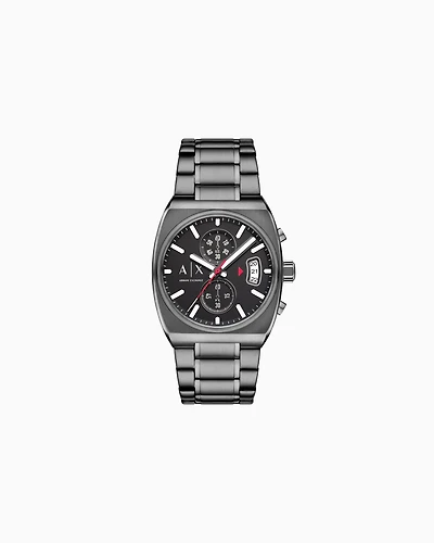 Armani Exchange -  Chronograph Gunmetal Stainless Steel Watch, Man, Multicoloured, Size: TU