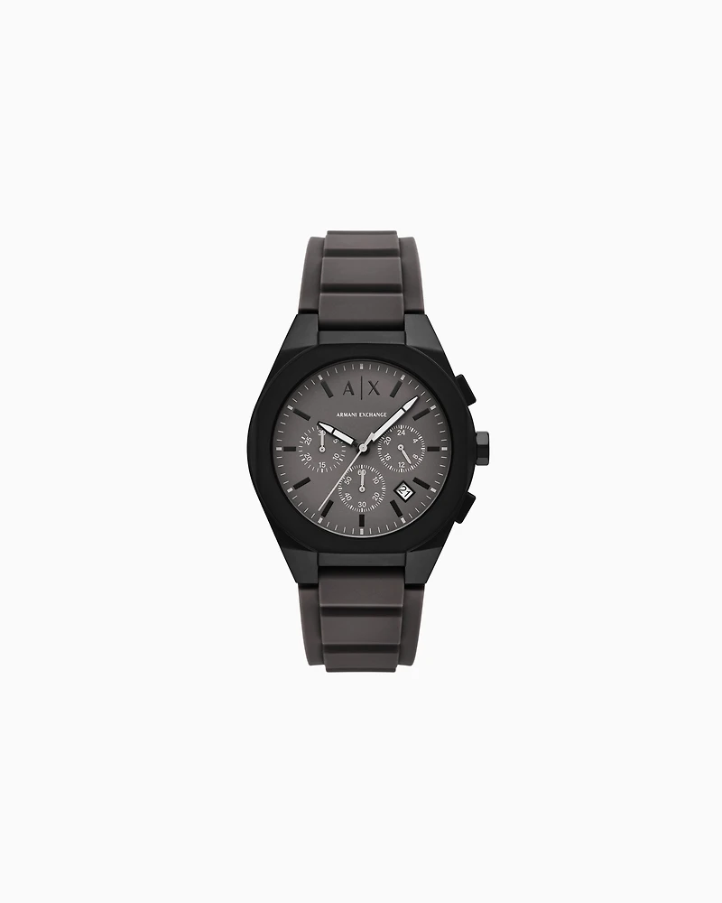 Armani Exchange -  Sync Chronograph Gray Silicone Watch, Man, Multicoloured, Size: TU