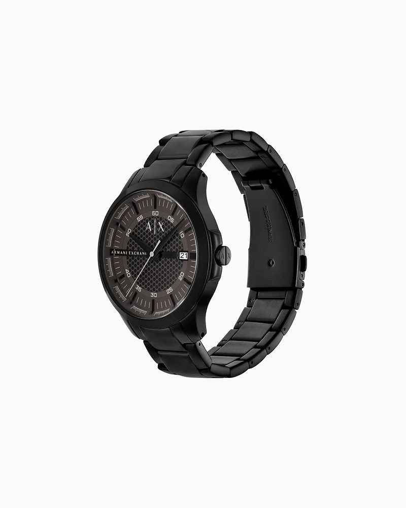 Armani Exchange -  Three-Hand Date Black Stainless Steel Watch, Man, Multicoloured, Size: TU