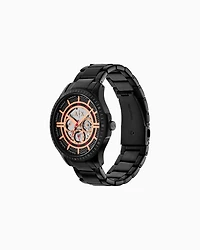 Multifunction Black Stainless Steel Watch