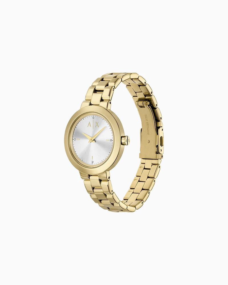 Armani Exchange -  Two-Hand Gold-Tone Stainless Steel Watch, Woman, Multicoloured, Size: TU