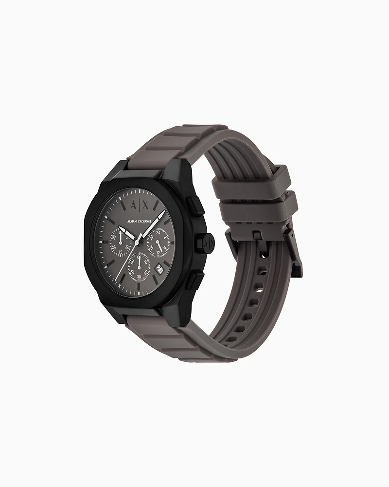 Armani Exchange -  Sync Chronograph Gray Silicone Watch, Man, Multicoloured, Size: TU