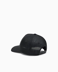 BLACK VISOR CAP WITH EMBELLISHED LOGO