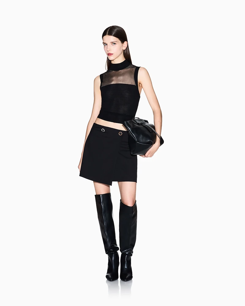 Armani Exchange - Short Skirts, Woman, Black, Size:
