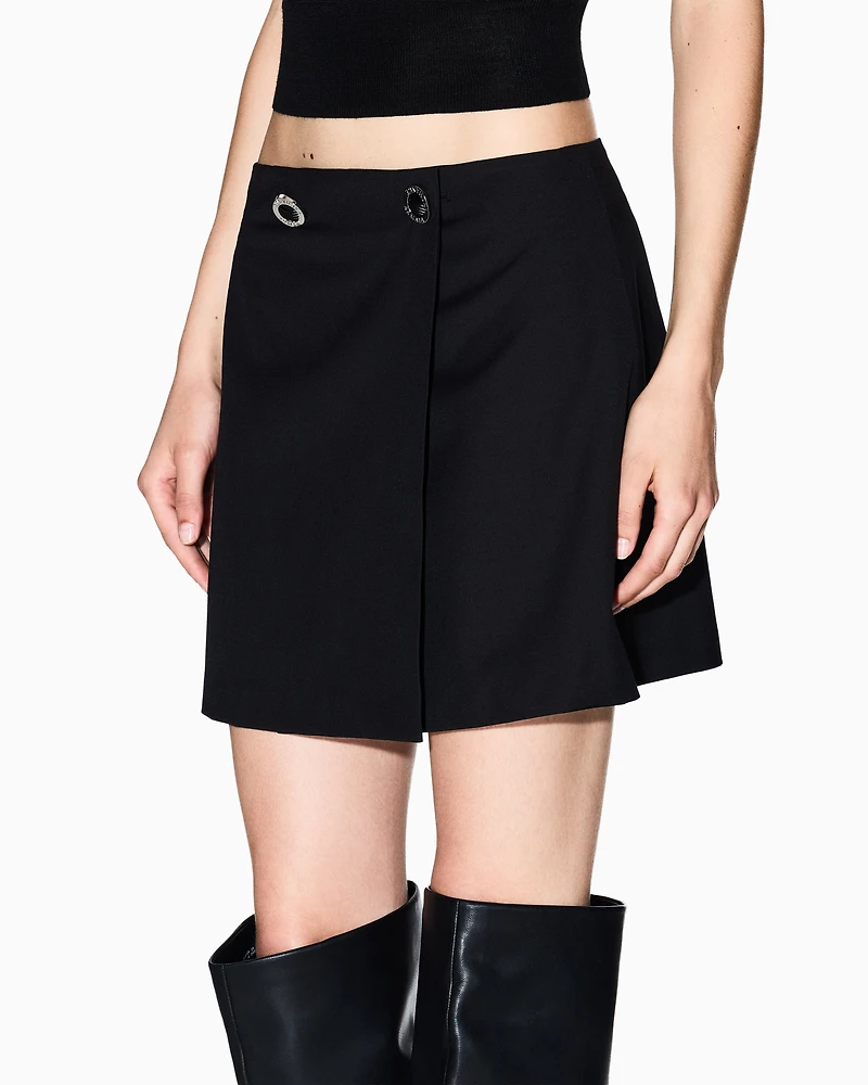 Armani Exchange - Short Skirts, Woman, Black, Size: