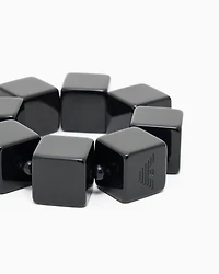 Emporio Armani - Elasticated bracelet with cubes , Woman, Black, Size: TU