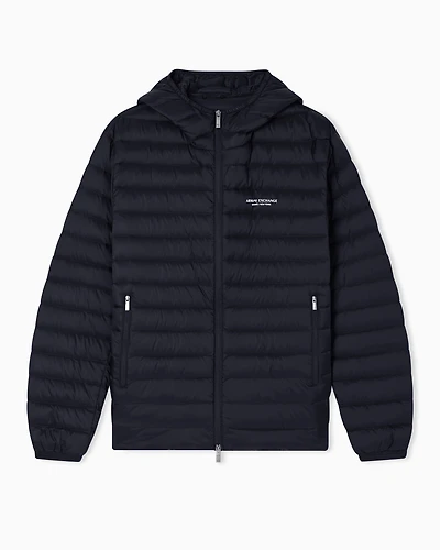 Full zip down jacket with hood