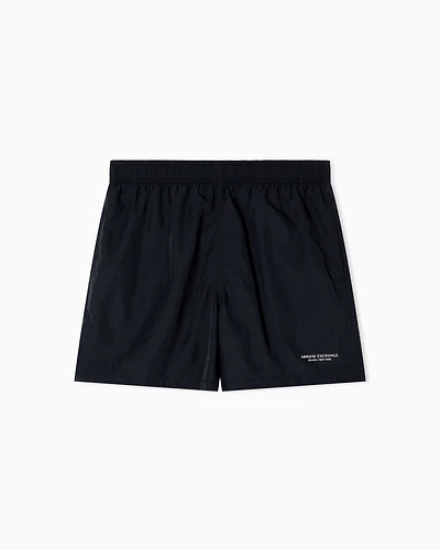 LOGO PRINT BOXER SWIM TRUNKS