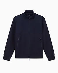 FULL ZIP STRETCH COTTON BLEND SWEATSHIRT