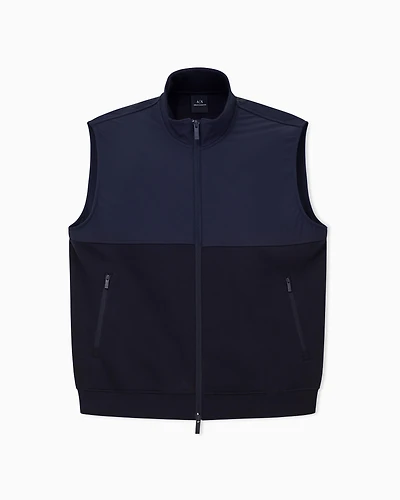 NAVY FULL ZIP TWO TONE VEST