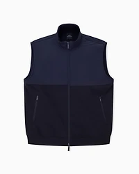 NAVY FULL ZIP TWO TONE VEST