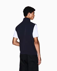 NAVY FULL ZIP TWO TONE VEST