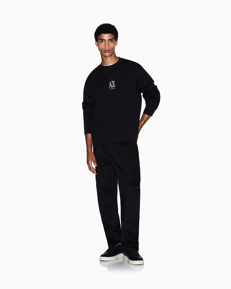 Crewneck sweatshirt with embroidered logo