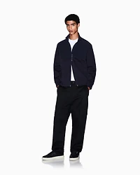 FULL ZIP STRETCH COTTON BLEND SWEATSHIRT