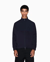 FULL ZIP STRETCH COTTON BLEND SWEATSHIRT