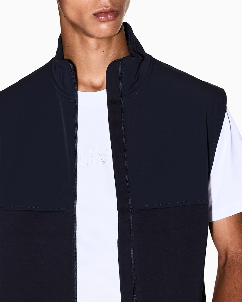 NAVY FULL ZIP TWO TONE VEST