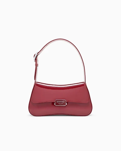 Emporio Armani - Patent-effect shoulder bag, Woman, Red, Size: TU
