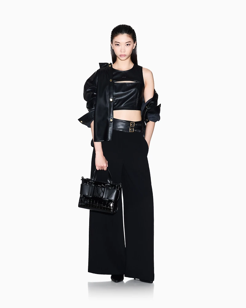 Palazzo trousers with straps