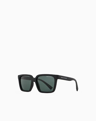 Armani Exchange - Men's rectangular shaped sunglasses, Man, Black, Size: 56L