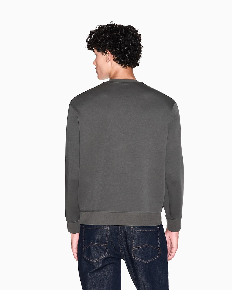 Crewneck Sweatshirt with Logo Bands
