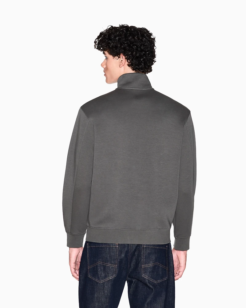Sweatshirt with high neck and buttons
