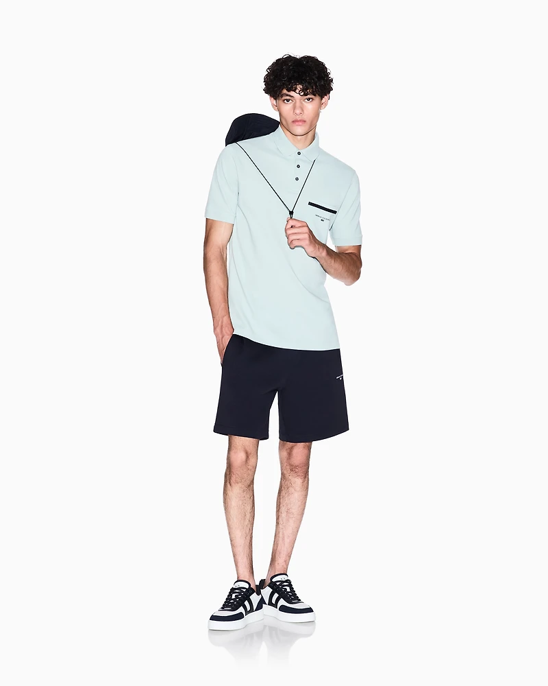 Regular pique polo shirt with pocket