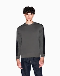 Crewneck Sweatshirt with Logo Bands