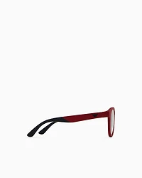 Emporio Armani - Panto-shaped junior sunglasses with clip-on lenses, Boy, Red, Size: 47L