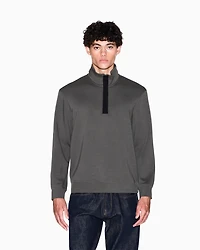 Sweatshirt with high neck and buttons