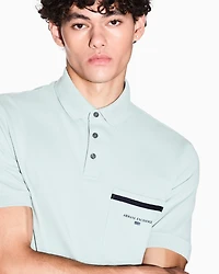 Regular pique polo shirt with pocket