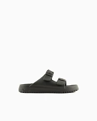 Slippers with two straps and buckles