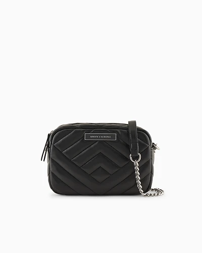 Quilted shoulder bag with chain strap