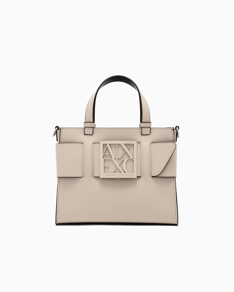 tote bag with double handles and shoulder strap