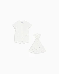 Emporio Armani - Romper and security blanket gift set, Boy, White, Size: