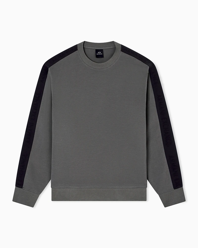 Crewneck Sweatshirt with Logo Bands
