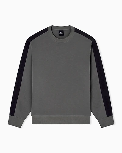 Crewneck Sweatshirt with Logo Bands
