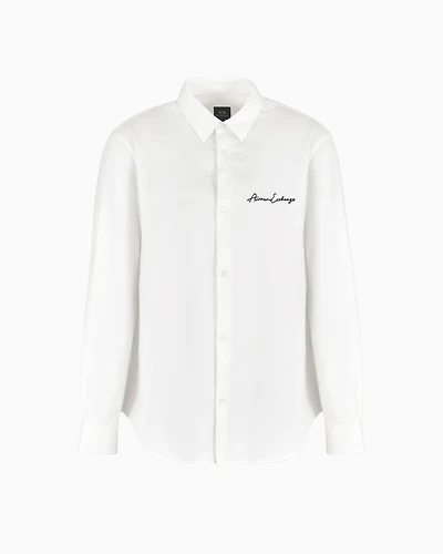 Regular fit shirt stretch satin cotton