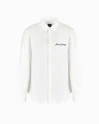 Regular fit shirt stretch satin cotton