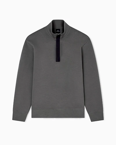 Sweatshirt with high neck and buttons