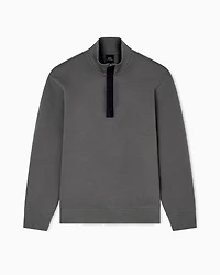 Sweatshirt with high neck and buttons