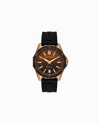 Three-hand movement watch with date display