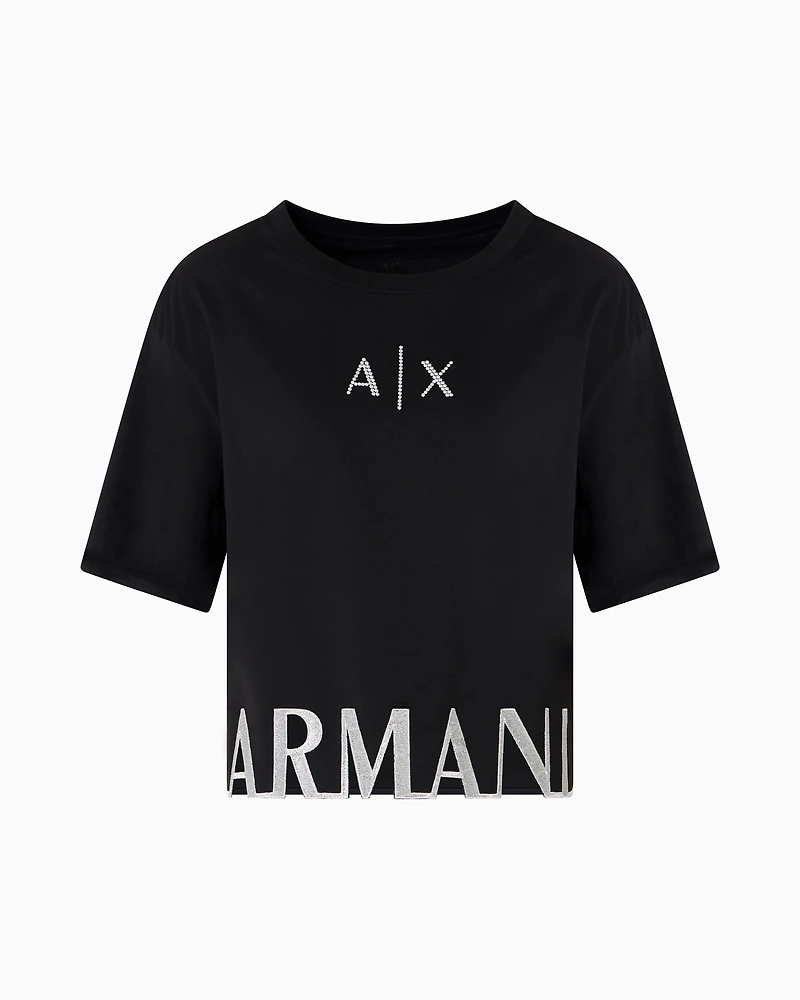 Cropped T-shirt with logo profile