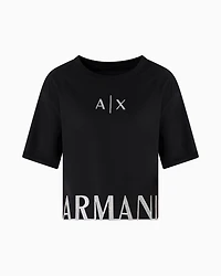 Cropped T-shirt with logo profile