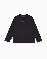 Emporio Armani - Jersey jumper with logo, Boy, Navy Blue, Size: