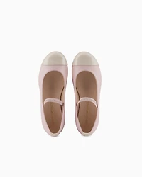 Emporio Armani - Nappa-leather ballerinas with patent leather toe, Girl, Pink, Size: