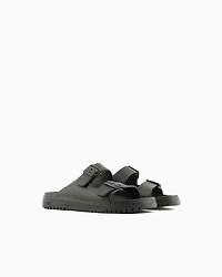 Slippers with two straps and buckles